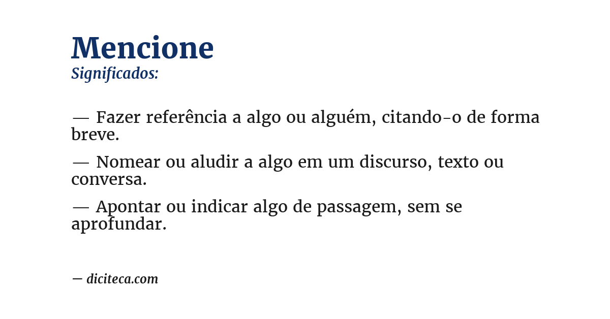 Significado de mencione