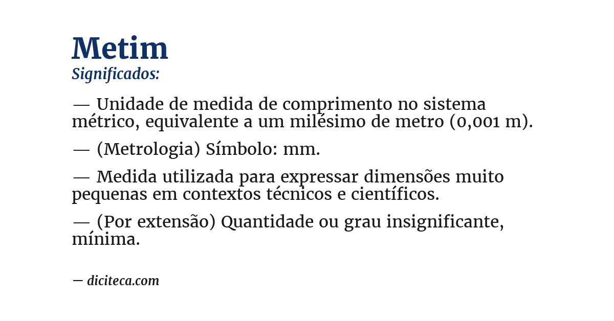 Significado de metim