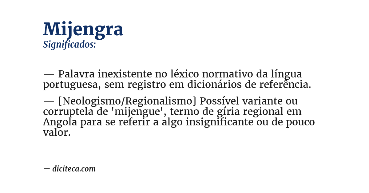 Significado de mijengra