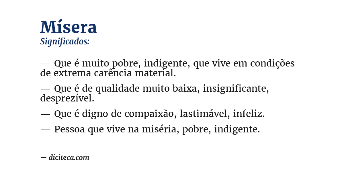 Significado de mísera