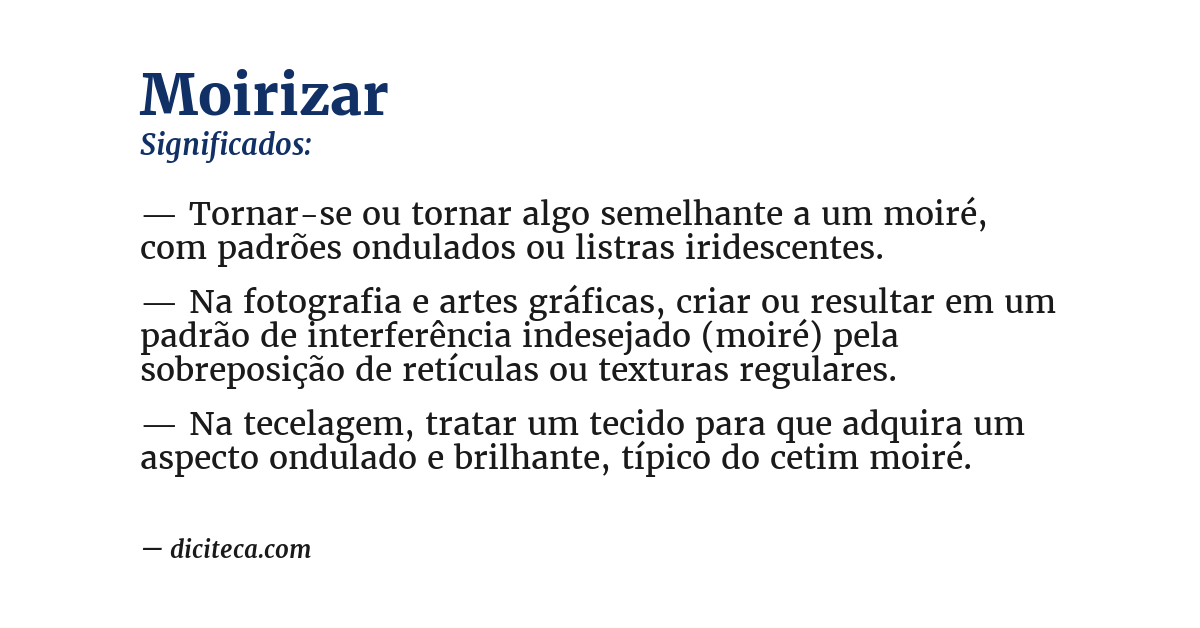 Significado de moirizar