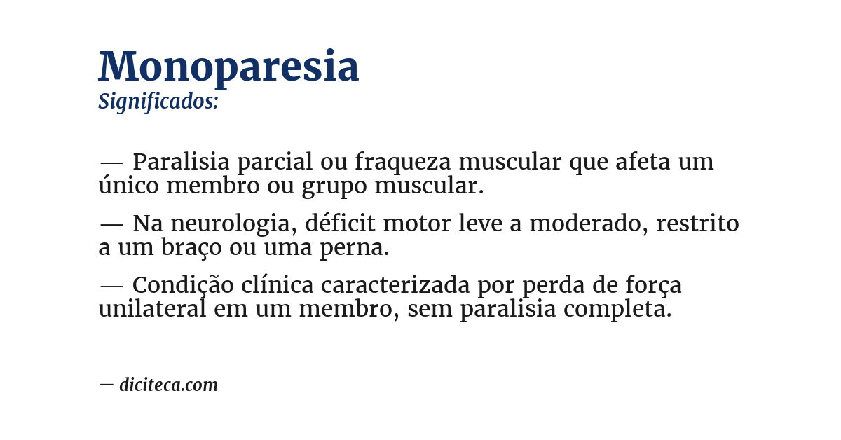 Significado de monoparesia