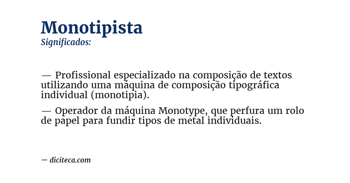 Significado de monotipista