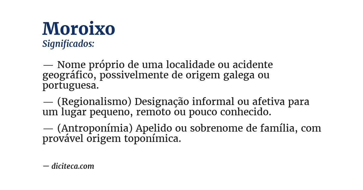 Significado de moroixo
