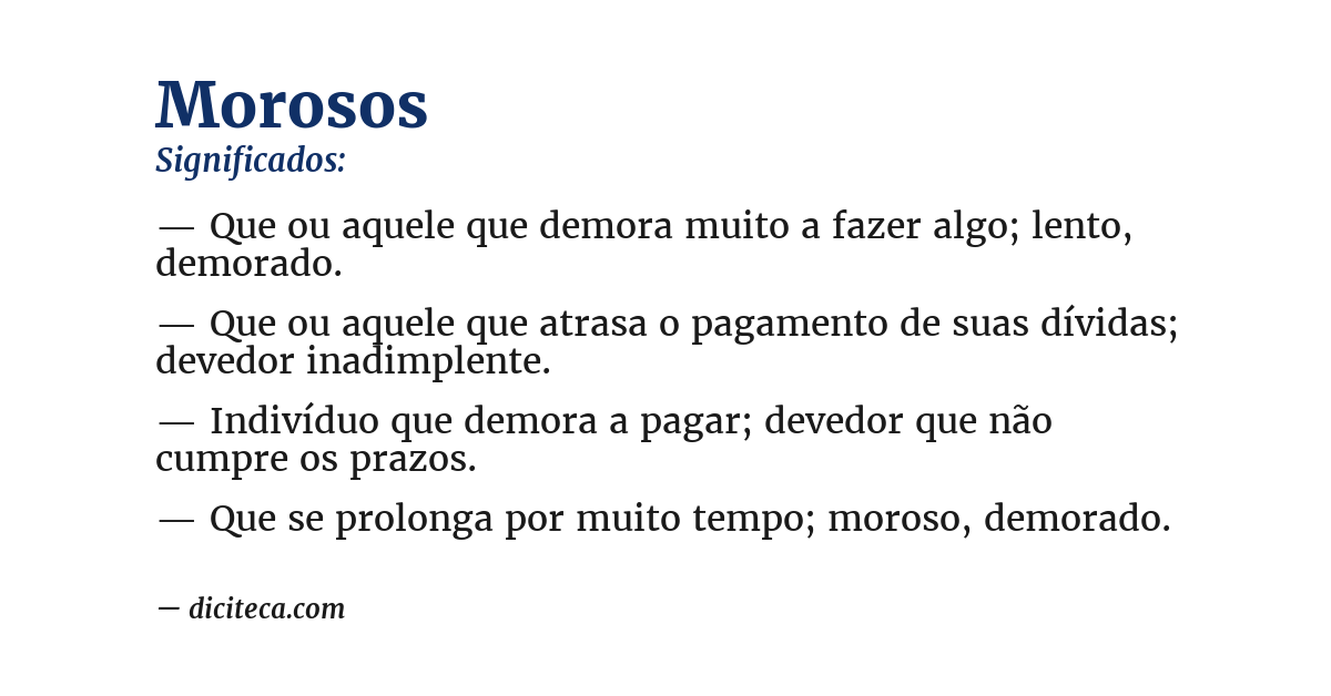 Significado de morosos
