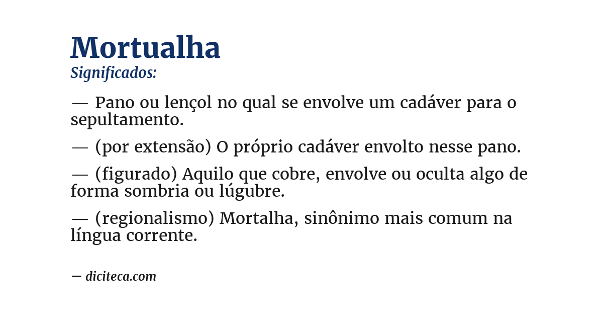 Significado de mortualha