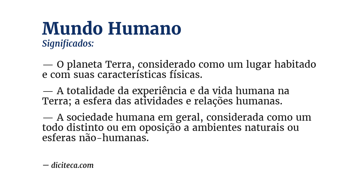 Significado de mundo humano
