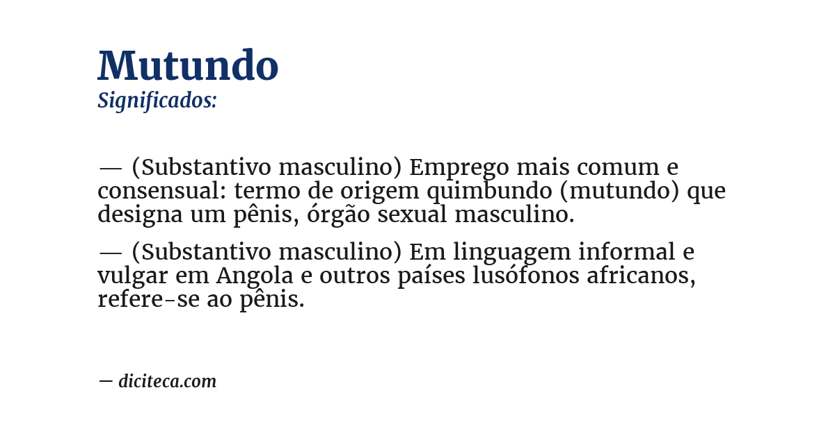 Significado de mutundo