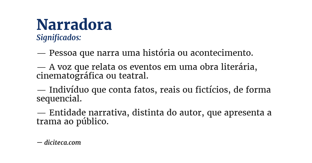 Significado de narradora