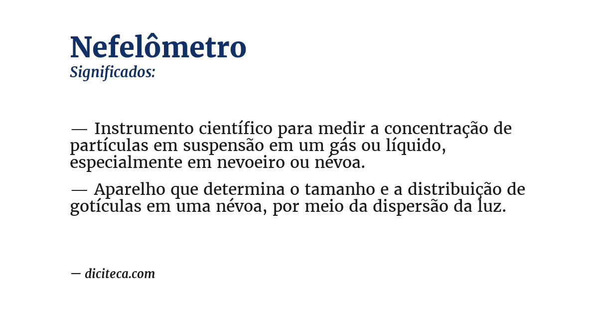 Significado de nefelômetro
