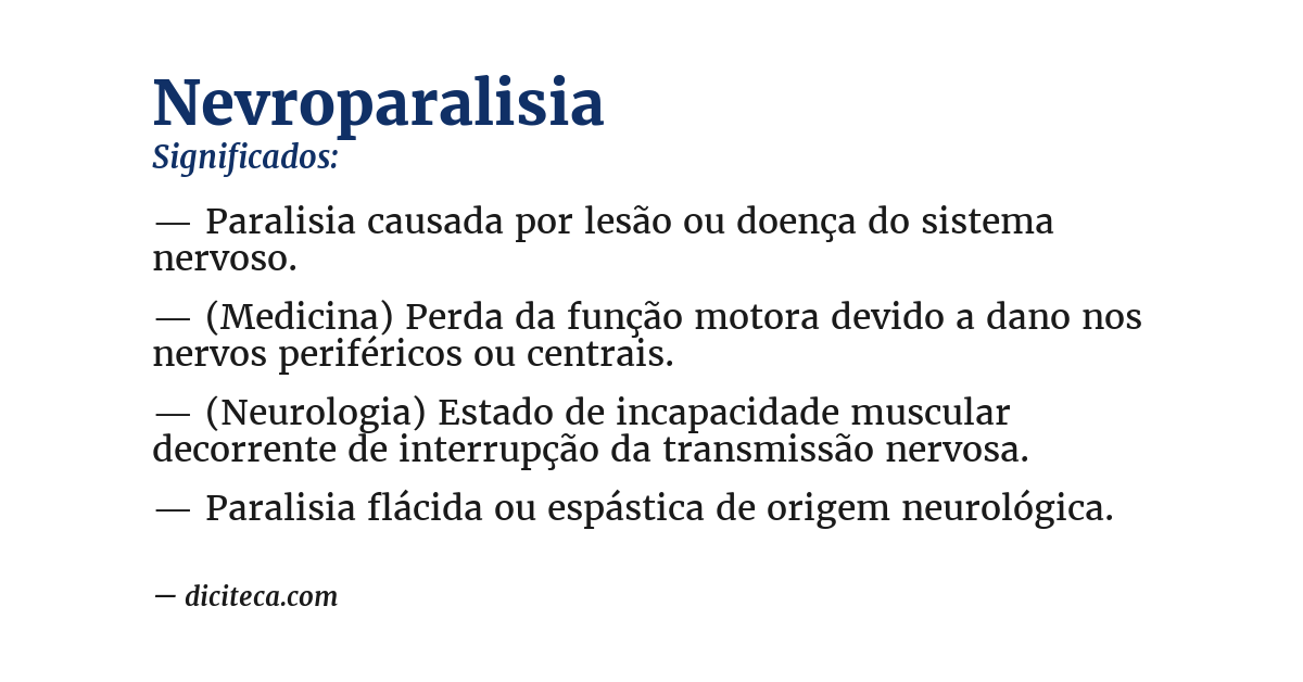 Significado de nevroparalisia