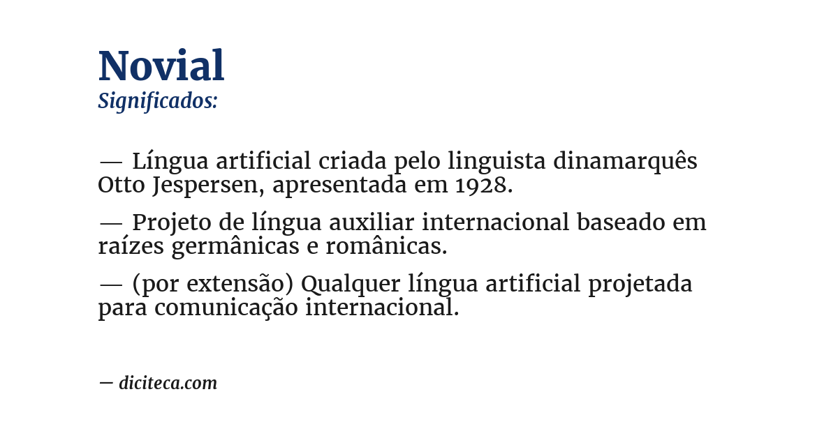 Significado de novial
