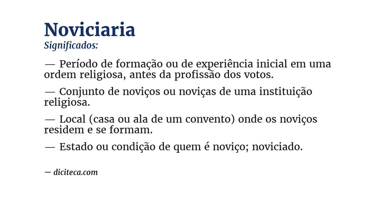 Significado de noviciaria