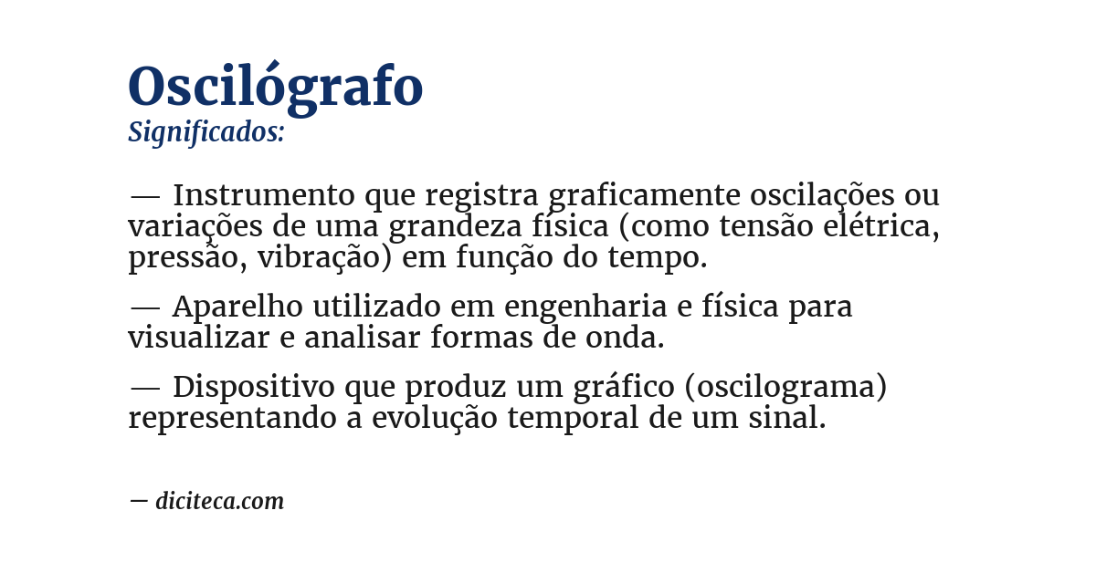 Significado de oscilógrafo