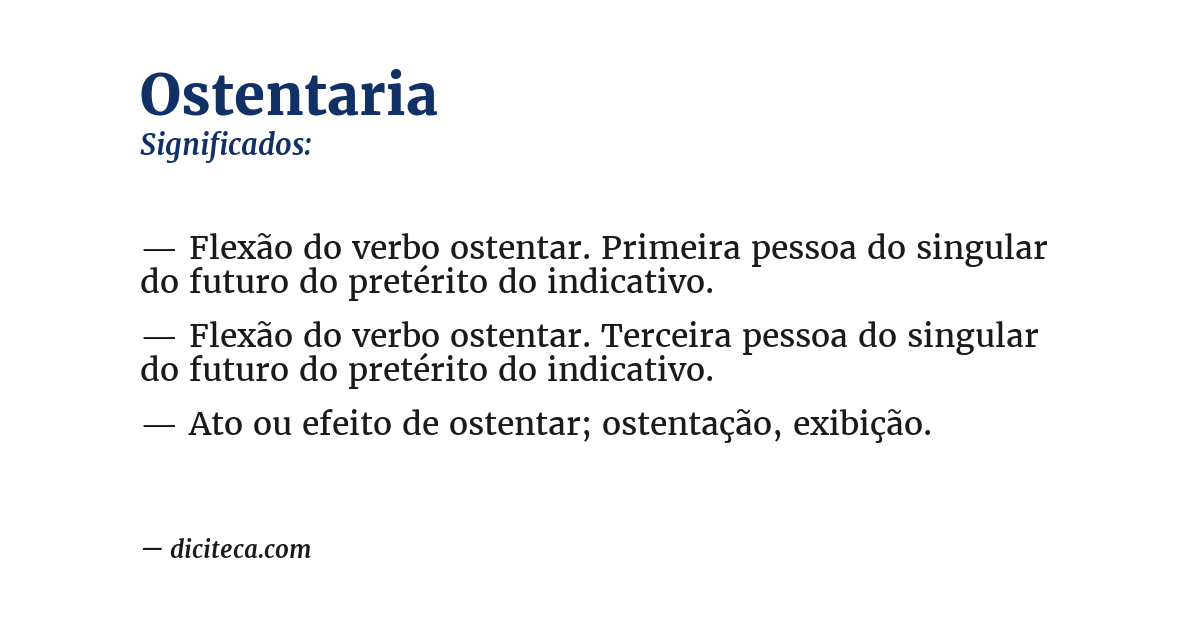 Significado de ostentaria