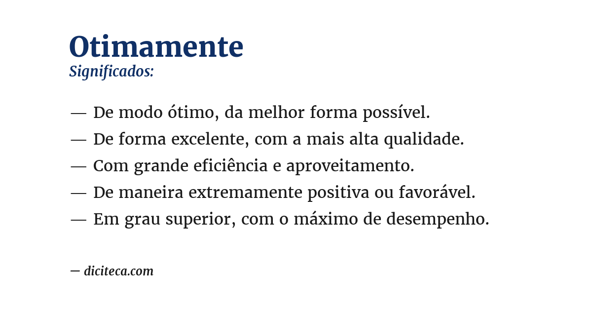 Significado de otimamente