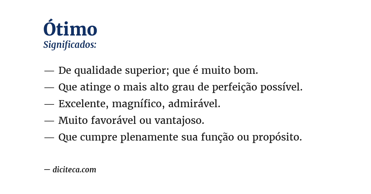 Significado de ótimo