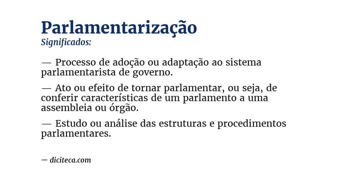 Significado de parlamentarização