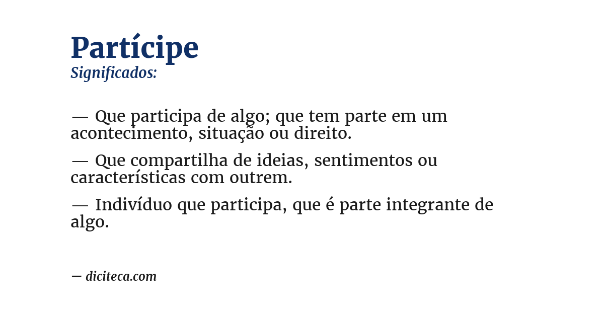 Significado de partícipe