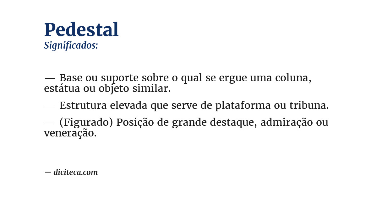 Significado de pedestal