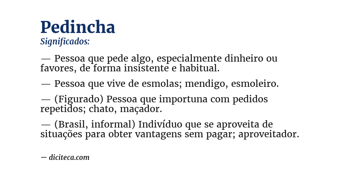Significado de pedincha