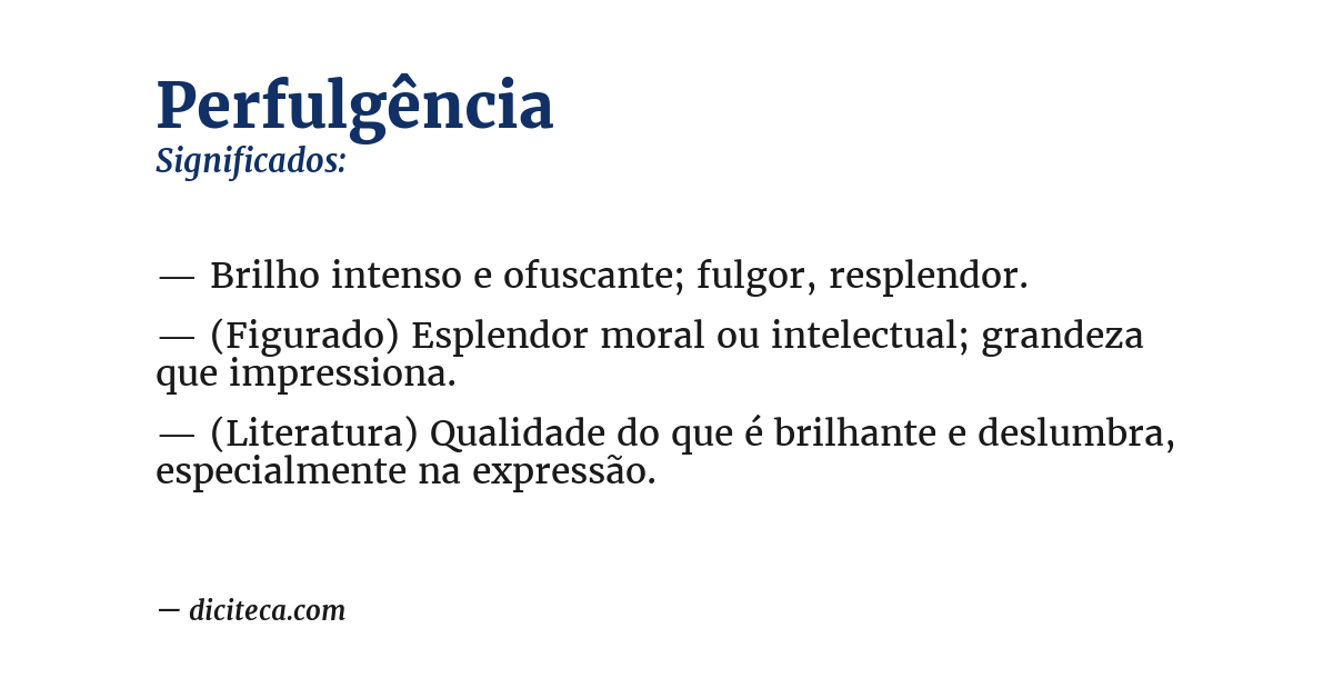Significado de perfulgência