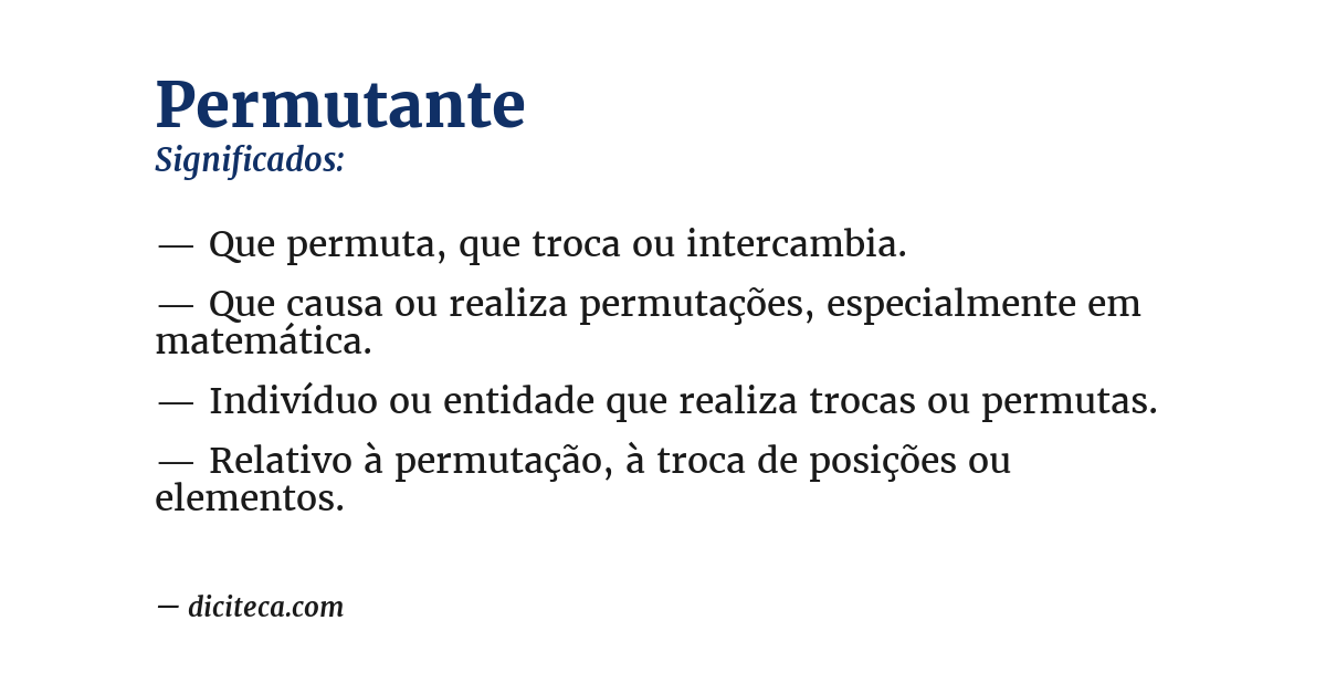 Significado de permutante