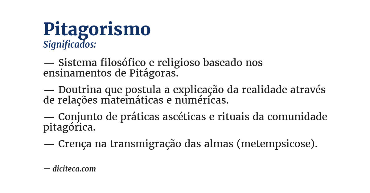 Significado de pitagorismo