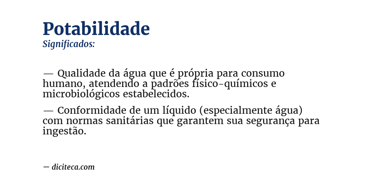 Significado de potabilidade