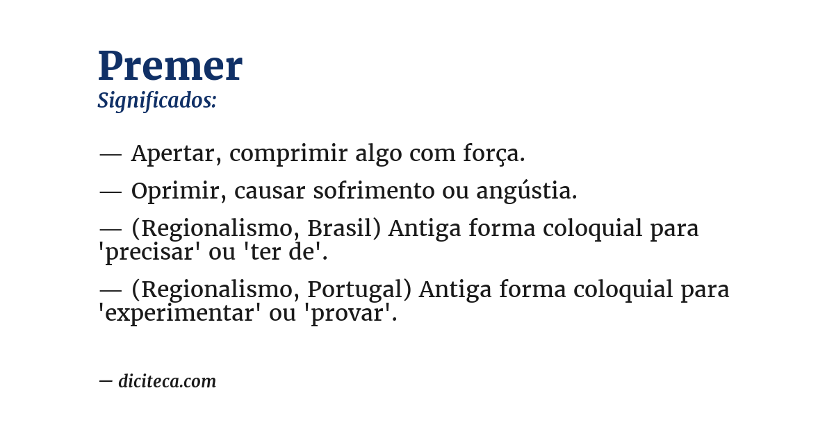 Significado de premer