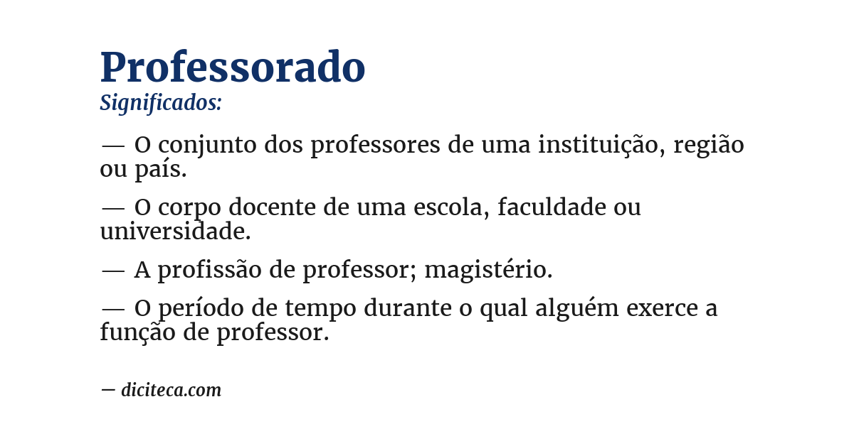 Significado de professorado