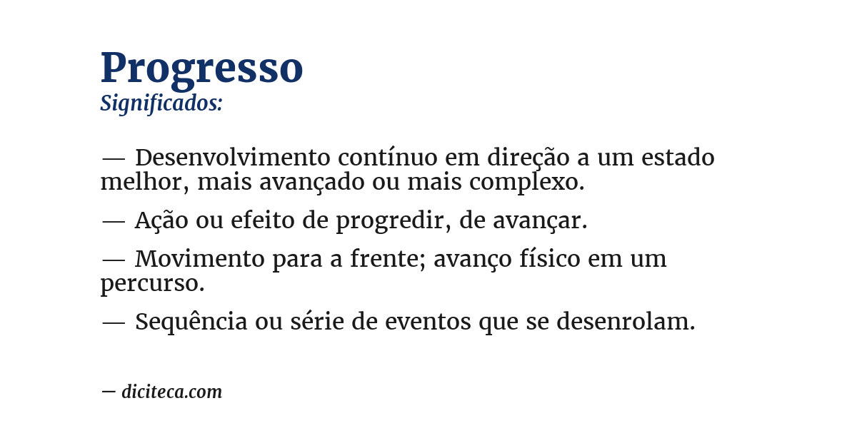 Significado de progresso