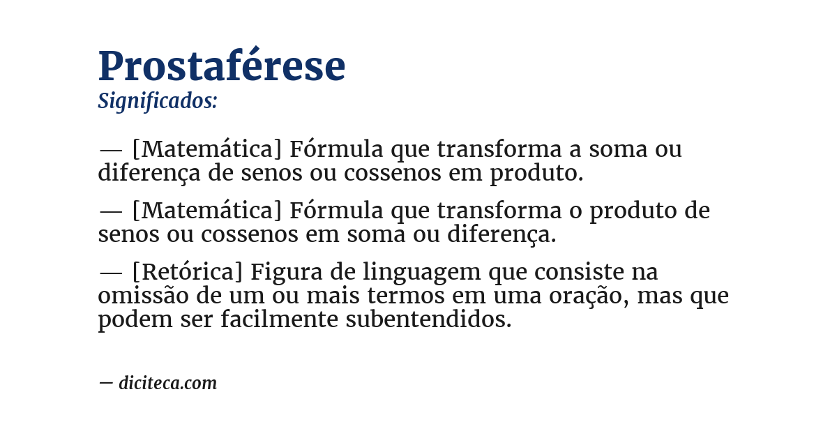 Significado de prostaférese