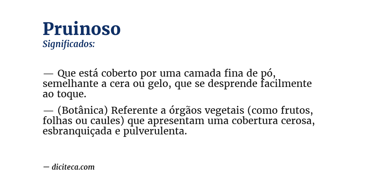 Significado de pruinoso