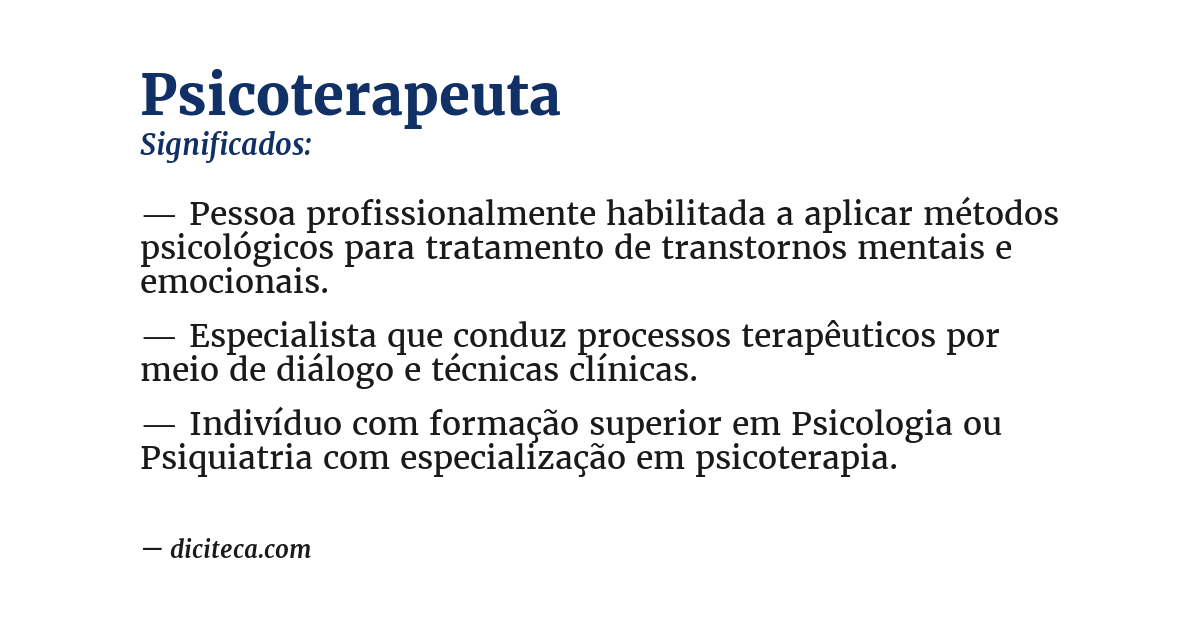 Significado de psicoterapeuta