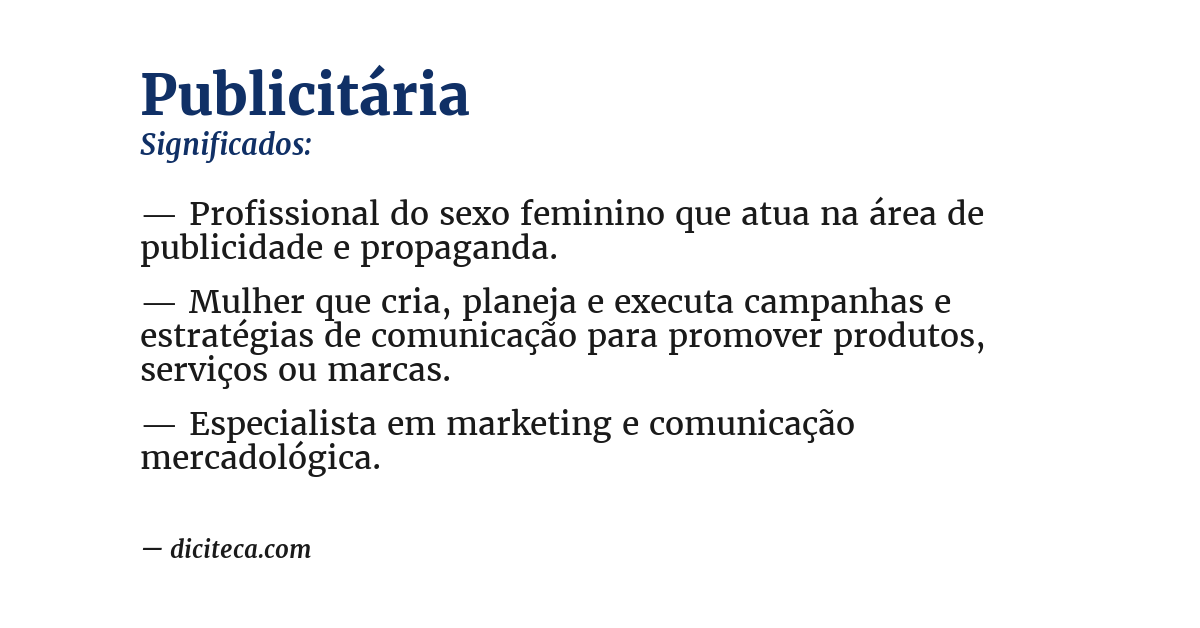 Significado de publicitária