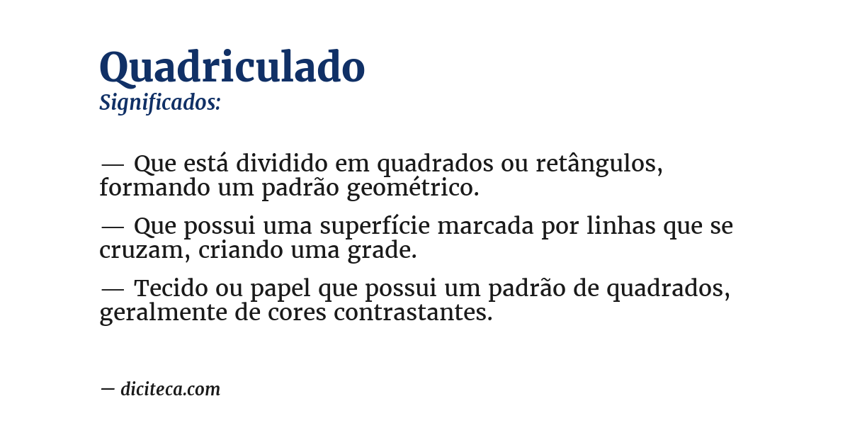 Significado de quadriculado