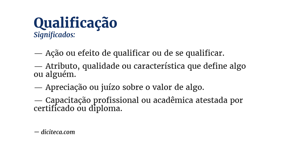 Significado de qualificação