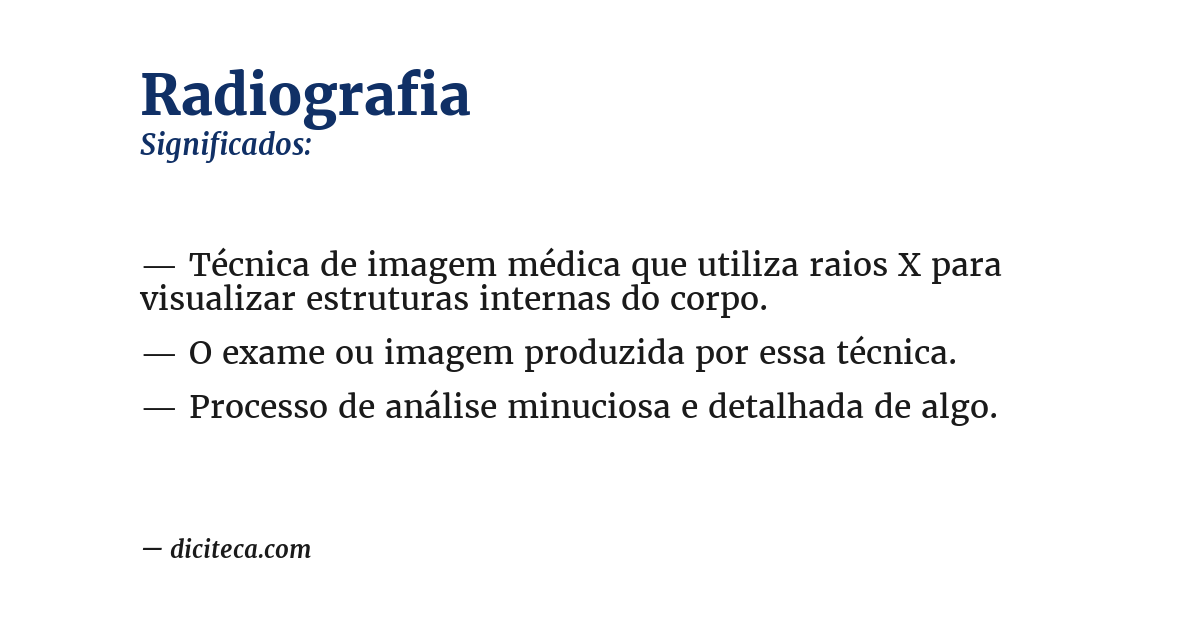 Significado de radiografia