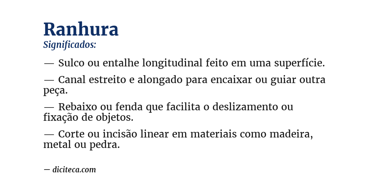 Significado de ranhura