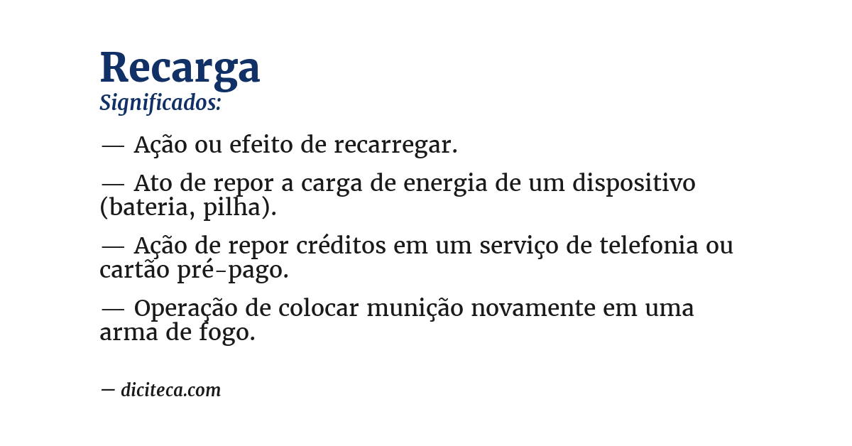 Significado de recarga