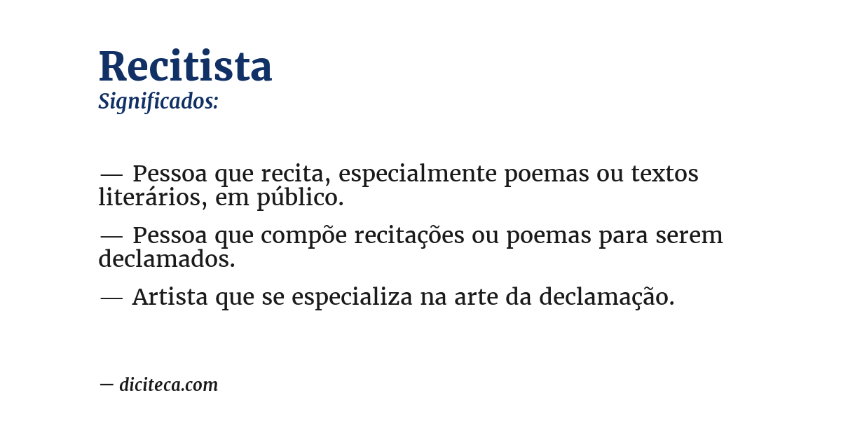 Significado de recitista