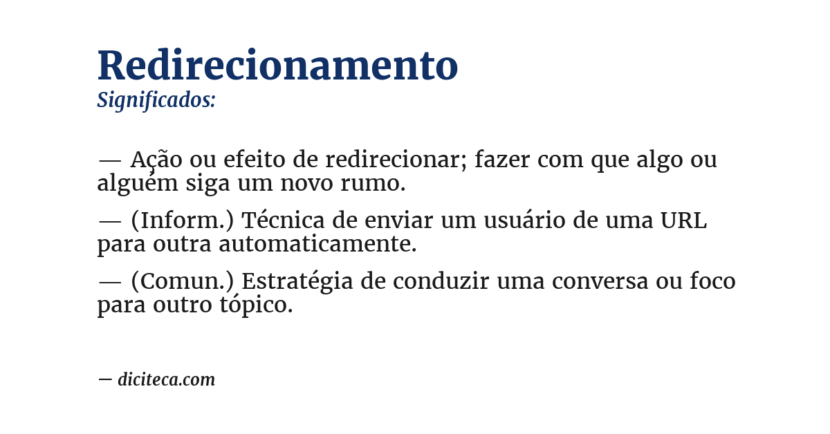 Significado de redirecionamento