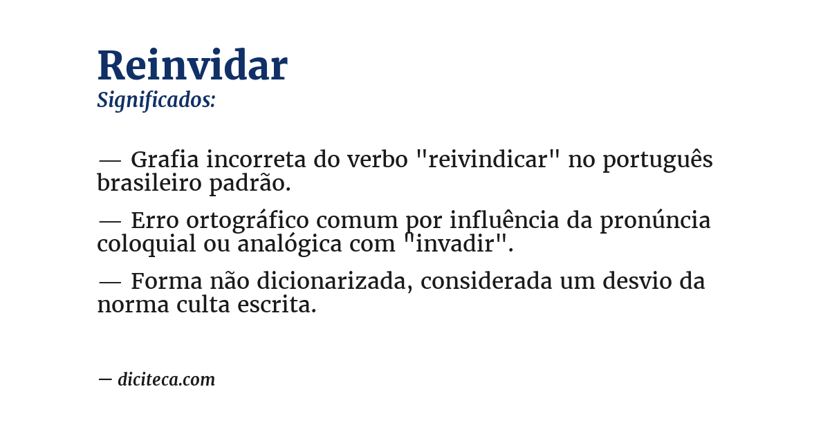Significado de reinvidar