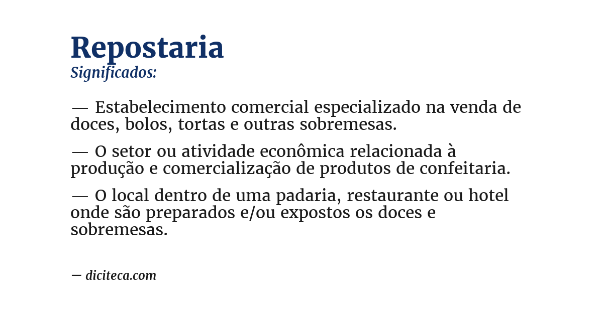 Significado de repostaria
