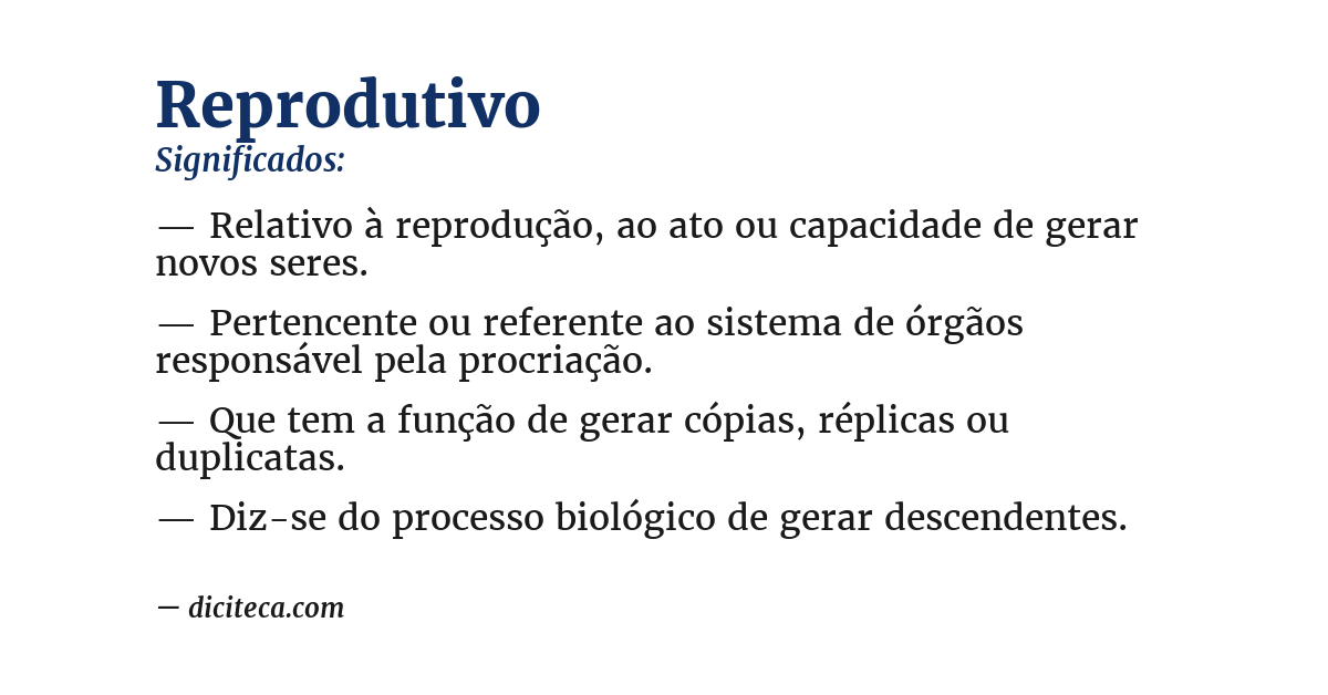 Significado de reprodutivo