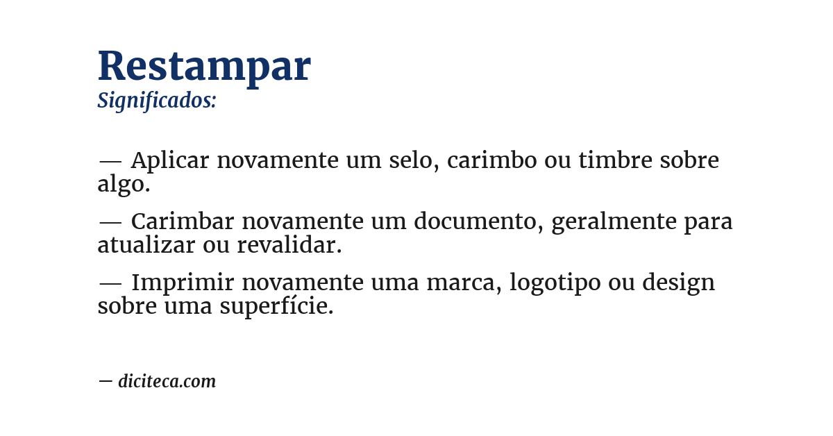 Significado de restampar