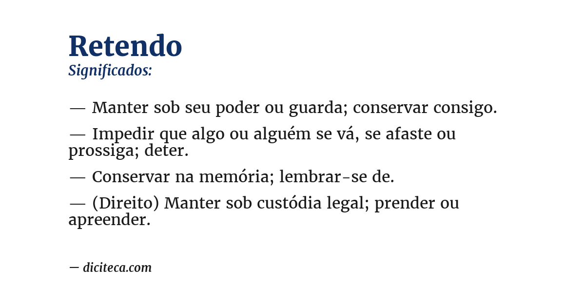 Significado de retendo