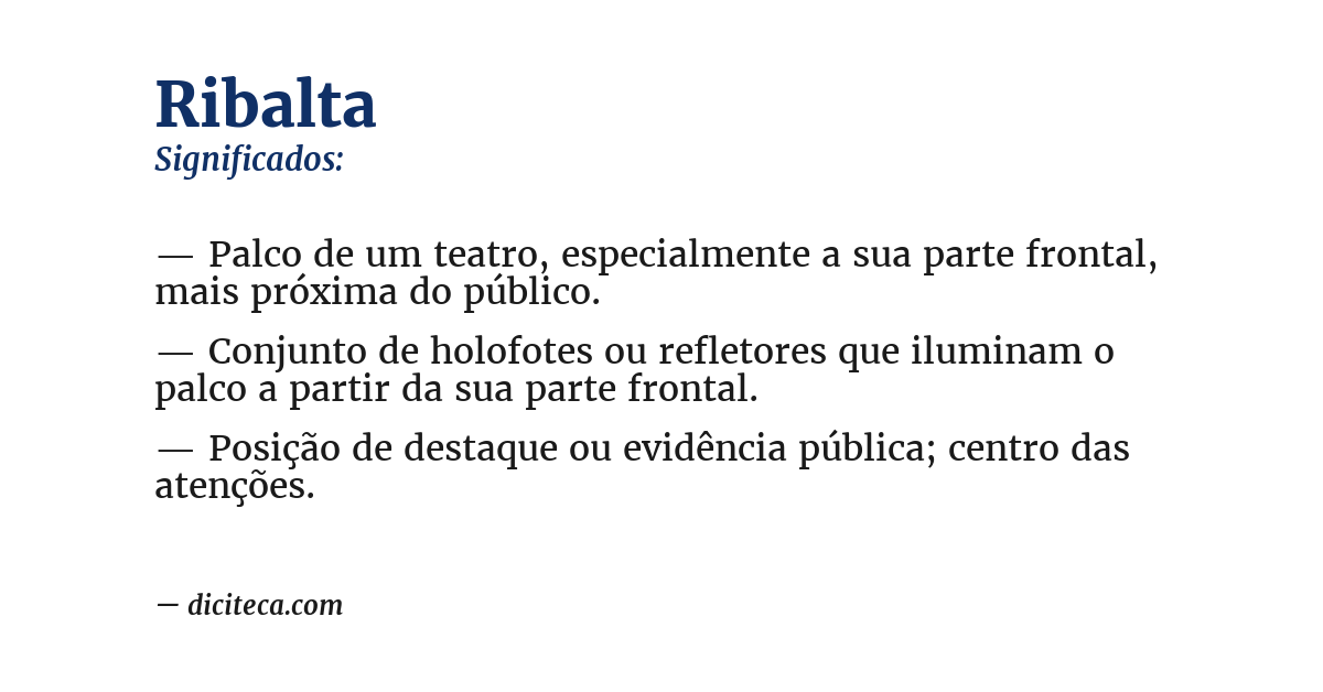 Significado de ribalta