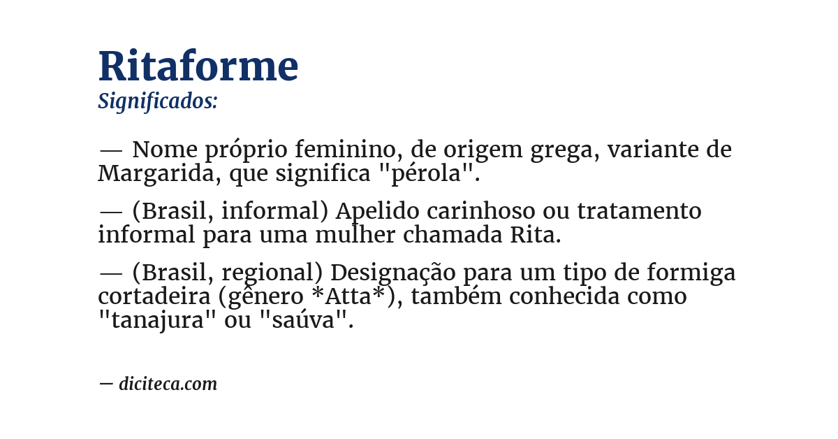 Significado de ritaforme